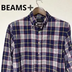 美品　ビームスプラス　コットンチェックシャツ　ボタンダウン　日本製