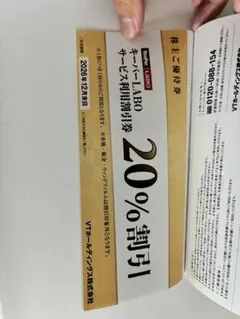 【送料無料】 VTホールディングス株主ご優待券　1冊 キーパーLABO