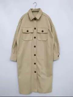 selectMOCA フェイクウールシャツコート/ウールライクビッグシルエット