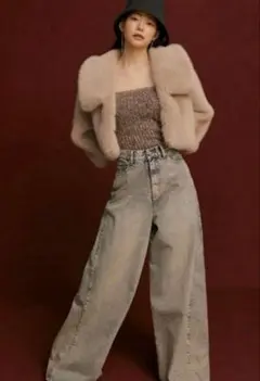 SNIDEL ワイドデニムパンツ LBLU 0サイズのサムネイル