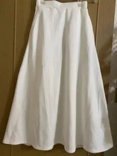 新品未使用！完売裏起毛白ロングスカートスウェットウエストゴムホワイト極暖防寒