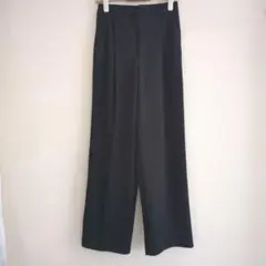 ブラック ワイドレッグ スラックス