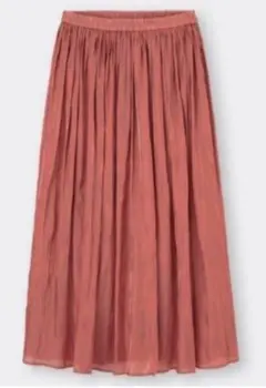 【GU】シャイニーギャザーロングスカート