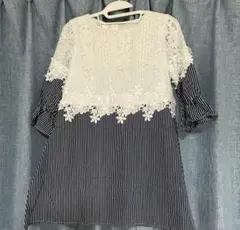 w&j weijing & fashion　ストライプ　チュニック　ワンピース