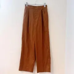 アースミュージックアンドエコロジー　ワイドパンツ　ブラウンS シンプル　春　夏