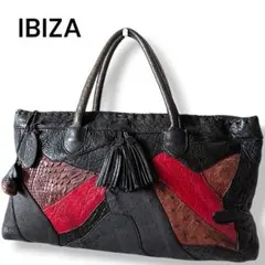 綺麗★IBIZA　イビザ　ハンドバッグ　レザー　パッチワーク　czarda　黒