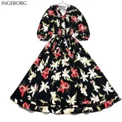 【美品】ピンクハウス ピコレース セーラー ボリューム ワンピース インゲボルグ