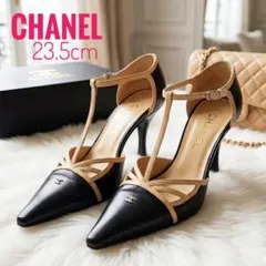 CHANEL バイカラー パンプス 定番 361/2人気商品 美品 23.5 - メルカリ