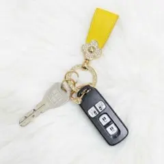スマートキー用 キーホルダー イエロー 推し活 アイドル 黄色 プレゼント 車用