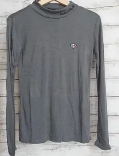 新品　 タグ付き　グレー ハイネック長袖　L あったかインナー WARM素材
