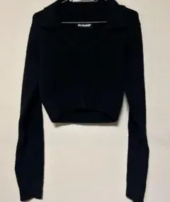 BLACK UP Rose Kara Crop Knit ブラック 黒