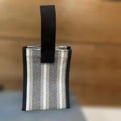 ストライプトートバッグ 白と黒