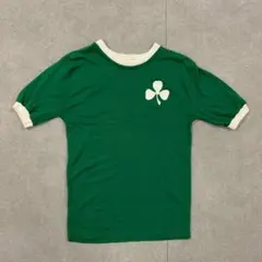 70s 80s ヴィンテージ Tシャツ リンガー 両面プリント 半袖 M