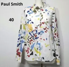 Paul Smith シャツ 長袖 水彩ペイント柄 40 レディースM相当 春秋のサムネイル