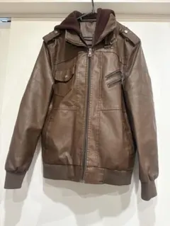 メンズ　フェイクレザージャケット　Lサイズ
