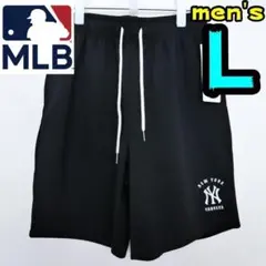 【新品】ヤンキース　ハーフパンツ　L　メンズ　MLB公式　NY　黒　半ズボン