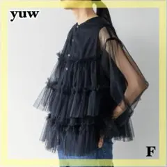 ✨新品未使用タグ付き✨yuw 2way チュールラッフルブラウス ティアード