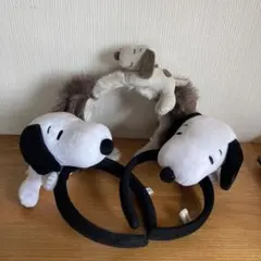 ユニバ　スヌーピーカチューシャ　耳付きカチューシャ 3個セット