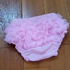 【美品】ブルマ　ピンク　フリル　レース　フォト　記念　新生児　ニューボーン