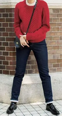 フェリシモ　あったかすっきり裏ボアパンツ　サイズ13 デニム