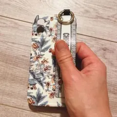 花柄 iPhone用ソフトケース リング付き