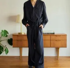 camphor wood ジャンプスーツ　ストライプ ネイビーL