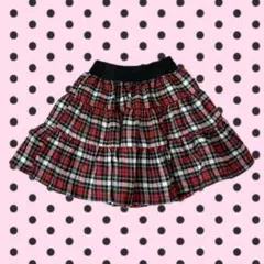 平成ギャルグランジパンクフリルcoquetteミニスカートキュロットチェック赤のサムネイル