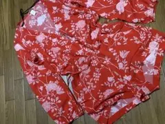 ボタニカル総オールインワン　花柄ショートパンツ　ロングサロペット　h&m