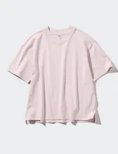UNIQLOエアリズムコットンTシャツ/無地Tシャツ＊ピンクLサイズ