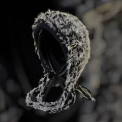 ボンネット　ヘッドドレス　バラクラバ バブーシュカ ブラック＆グレー