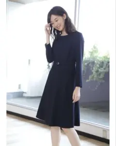 ジョーゼットフィット&フレアワンピース【NATURALBEAUTYBASIC】