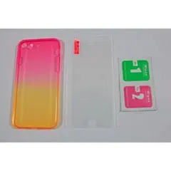 iPhone7 シリコンケース 強化ガラスフィルム セット【新品】送料無料