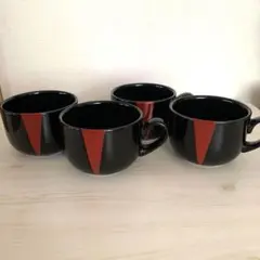 JUNKO KOSINOコーヒーカップ　スープカップ✨4個セット 陶器製 レトロ