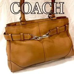 美品 COACH コーチ ショルダーバッグ トートバッグ オールレザー ブラウン
