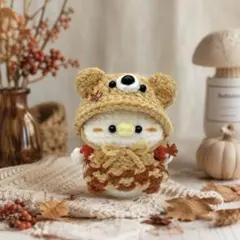 秋限定デザイン　再販無し　あみぐるみ　ぬいぐるみ　編み物　あひる