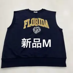 『新品』INGNI イング黄フロリダロゴ ネイビーノースリーブ トレーナーM秋