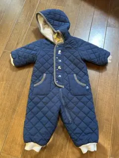ファミリア ネイビー キルティング アウター ジャンプスーツ 70 ロンパース