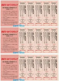 東武ワールドスクウェア 入園ご優待券（お買物券付き）15枚セット