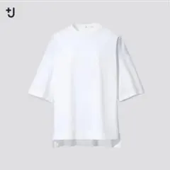 ユニクロT スーピマコットンオーバーサイズＴ（5分袖）　白　S ➕J新品未使用