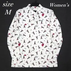 新品 ピン ゴルフ レディース 裏起毛 モックネック シャツ ストレッチ 白 Mのサムネイル