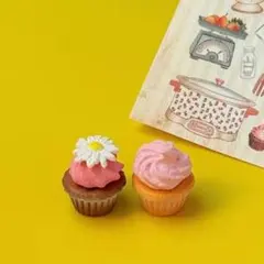 ミニチュア雑貨 お花カップケーキ（ピンク） ドールハウス