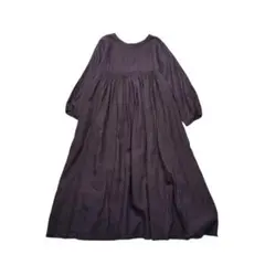 ネストローブ 前後 2way ロング ワンピース リネン Aライン フレア