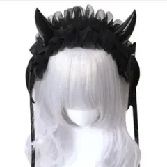 ヘッドドレス 角 悪魔 コスプレ ゴシック ゴスロリ ハロウィン ブラック