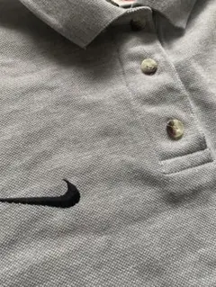 【NIKE】ヴィンテージ 刺繍ロゴ ポロシャツ グレー L 90s 00s