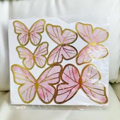 ケーキトッパー 誕生日ケーキ 飾り ハッピーバースデー 飾り付け ピンク 蝶