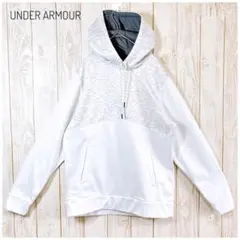 アンダーアーマー プルオーバーパーカー ホワイト×グレー スポーティーカジュアル