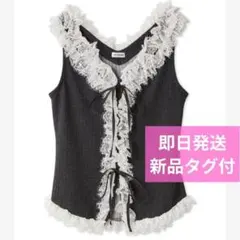 美品LILYBROWN レースフリルコンビカットトップス グレー - メルカリ