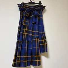 ROSE BUDチェックアシメトリースカート