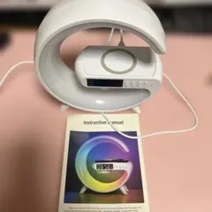 ワイヤレススピーカー 時計機能付き ホワイト