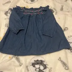 baby GAP デニム刺繍ワンピース 18-24ヶ月
